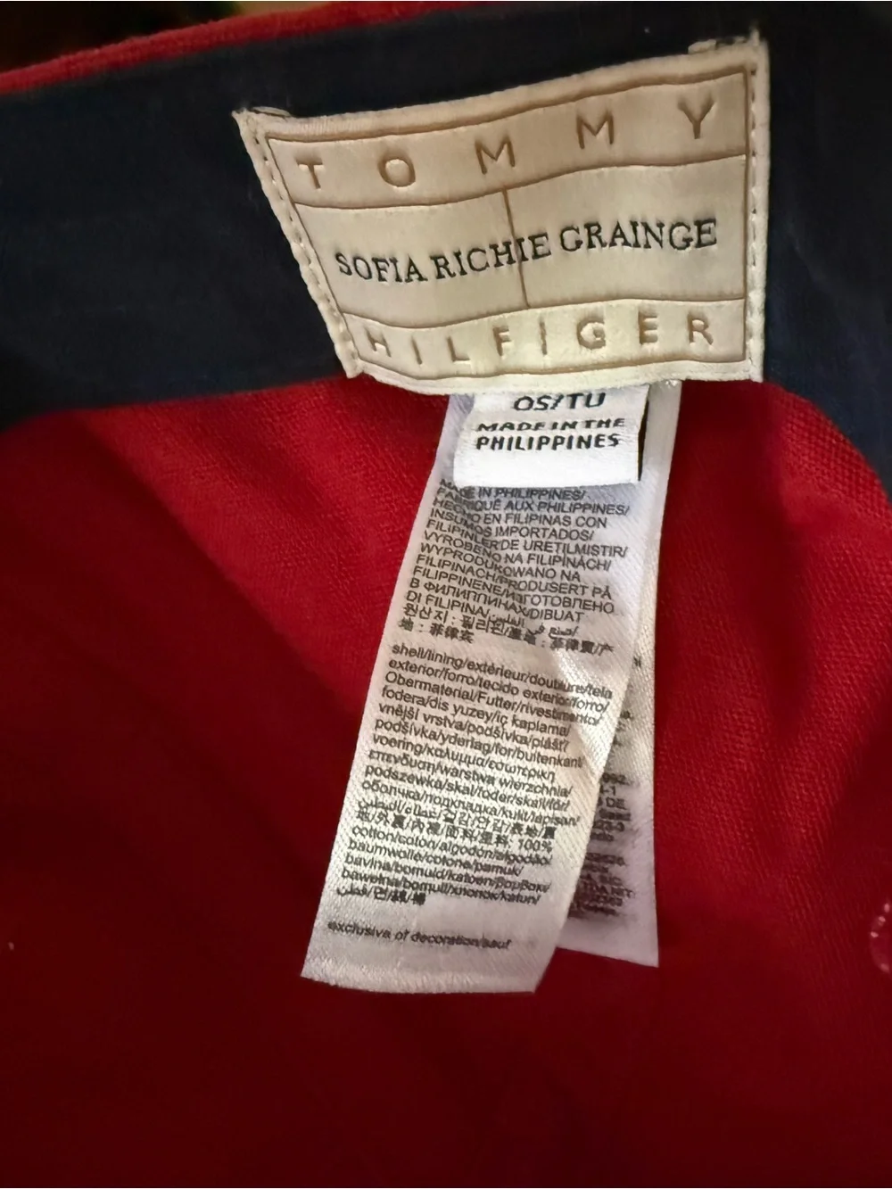 Tommy Hilfiger Kids Red Baseball Cap with White Trim
